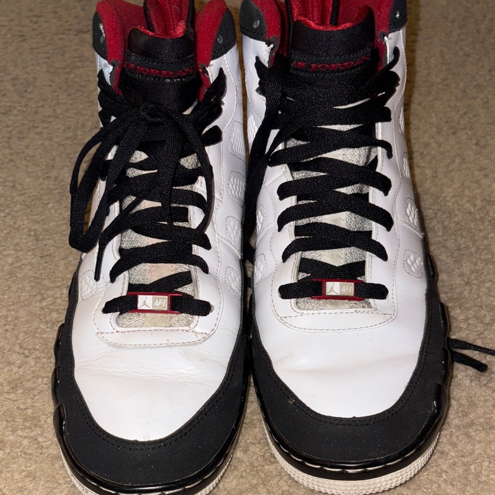 Jordan White, Black, and Red Sneakers - Picture 2 of 3